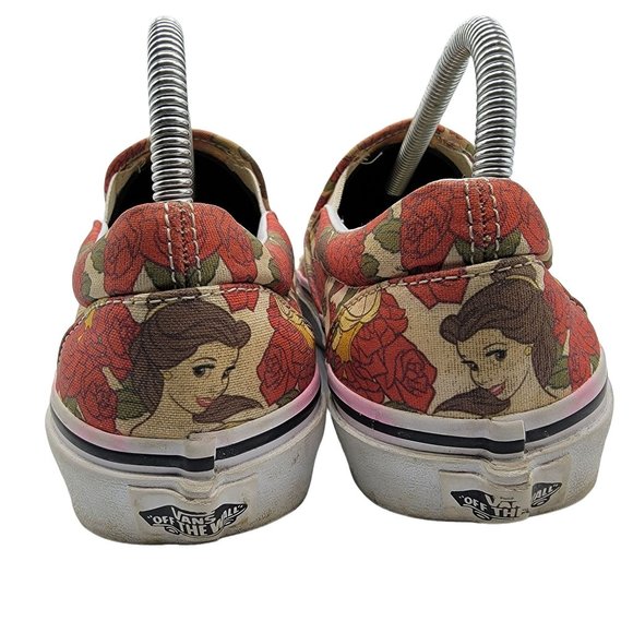 Vans Disney Beauty and The Beast Belle Rose Womens Slip On Skate Shoes Size 8.5 - Picture 6 of 12